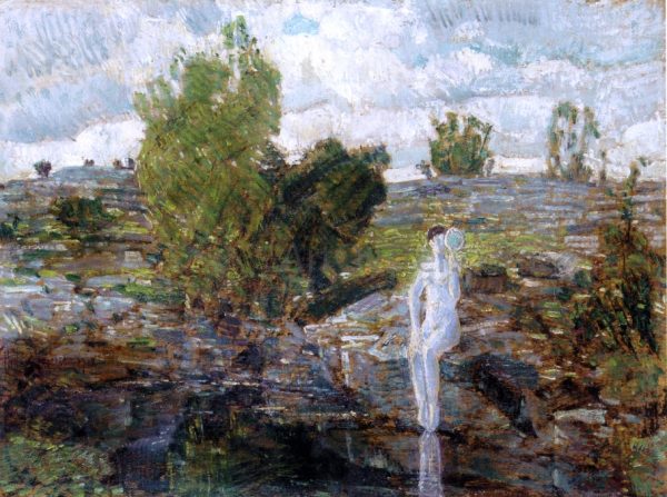 The Quarry Pool, Folly Cove, Cape Ann by Frederick Childe Hassam - Hand-Painted Oil Painting on Canvas Online