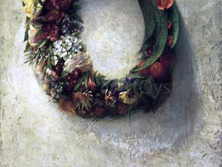 Wreath of Flowers by John La Farge - Hand-Painted Oil Painting on Canvas Cheap