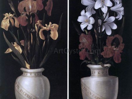 Vases of Flowers by The Younger Ludger Tom  Ring - Hand-Painted Oil Painting on Canvas Sale