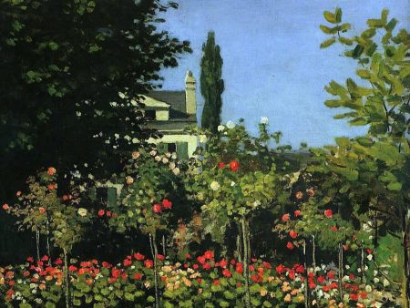 A Garden in Flower by Claude Oscar Monet - Hand-Painted Oil Painting on Canvas Cheap