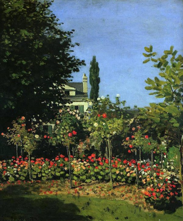 A Garden in Flower by Claude Oscar Monet - Hand-Painted Oil Painting on Canvas Cheap