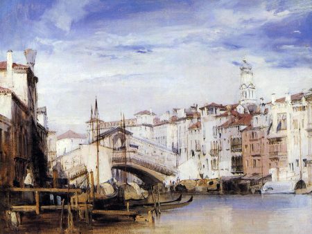 The Rialto, Venice by Richard Parkes Bonington - Hand-Painted Oil Painting on Canvas For Sale