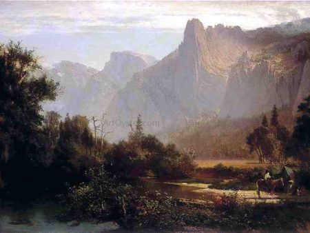 Piute Indian Family in Yosemite Valley by Thomas Hill - Hand-Painted Oil Painting on Canvas Online Sale