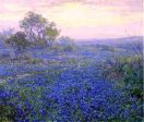 A Cloudy Day, Bluebonnets near San Antonio, Texas by Julian Onderdonk - Hand-Painted Oil Painting on Canvas Hot on Sale