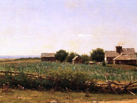 Farm by the Shore by Thomas Worthington Whittredge - Hand-Painted Oil Painting on Canvas Hot on Sale