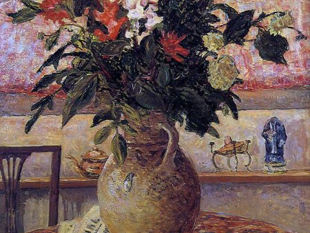 A Bouquet of Flowers in front of a Window by Maxime Maufra - Hand-Painted Oil Painting on Canvas For Discount