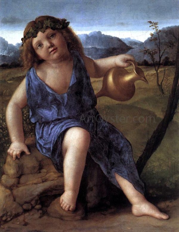 Young Bacchus by Giovanni Bellini - Hand-Painted Oil Painting on Canvas For Discount