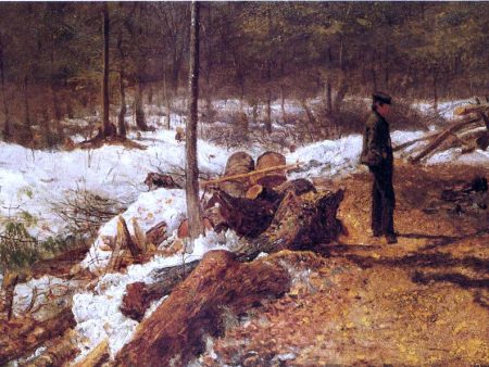 A Boy in the Maine Woods by Eastman Johnson - Hand-Painted Oil Painting on Canvas Online Hot Sale