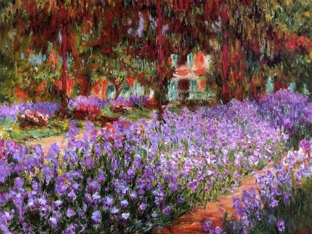 A Garden (also known as Irises) by Claude Oscar Monet - Hand-Painted Oil Painting on Canvas Online