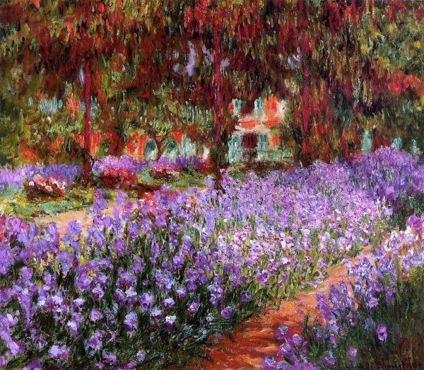 A Garden (also known as Irises) by Claude Oscar Monet - Hand-Painted Oil Painting on Canvas Online