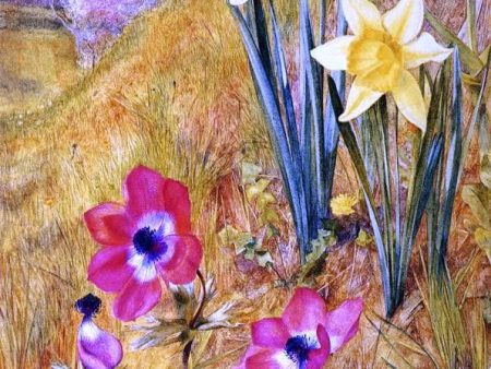 Anemones and Daffodils by Henry Roderick Newman - Hand-Painted Oil Painting on Canvas Fashion