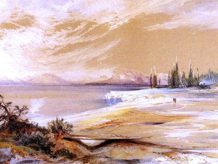 Hot Springs on the Shore of Yellowstone Lake by Thomas Moran - Hand-Painted Oil Painting on Canvas Cheap