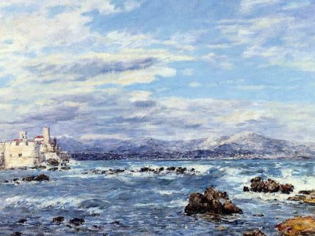 A Gusty Northwest Wind at Antibes by Eugene-Louis Boudin - Hand-Painted Oil Painting on Canvas Hot on Sale