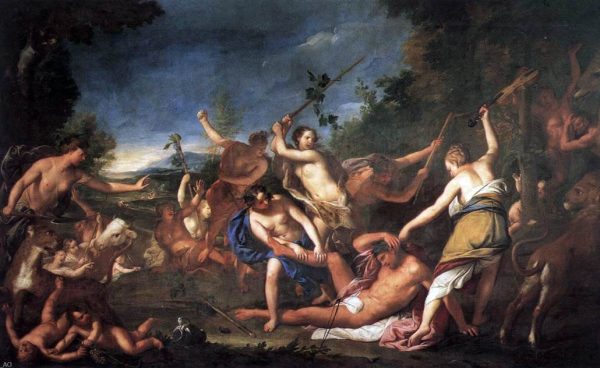 Orpheus and the Bacchantes by Gregorio Lazzarini - Hand-Painted Oil Painting on Canvas Hot on Sale