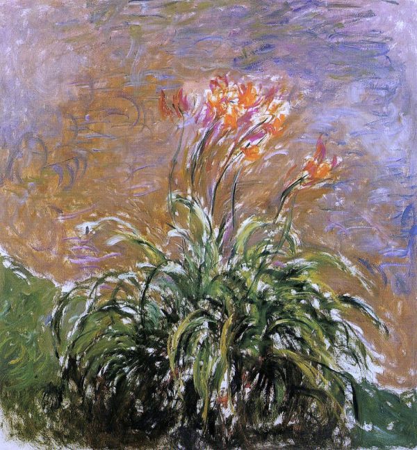 Hamerocallis by Claude Oscar Monet - Hand-Painted Oil Painting on Canvas For Cheap