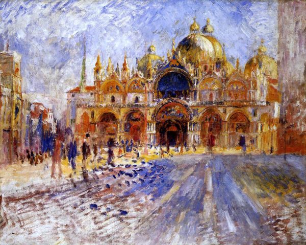 At the Piazza San Marco, Venice by Pierre Auguste Renoir - Hand-Painted Oil Painting on Canvas For Discount