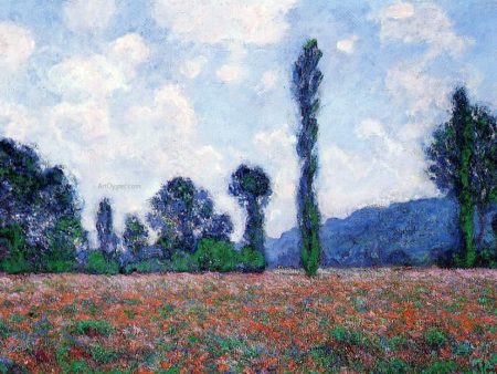 Poppy Field, Giverny by Claude Oscar Monet - Hand-Painted Oil Painting on Canvas Discount