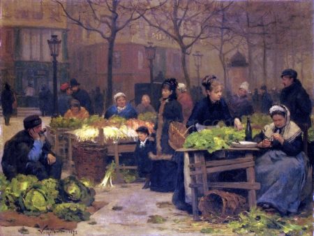 A Parisian Market by Victor Gabriel Gilbert - Museum Quality Hand-Painted Oil Painting Reproduction on Canvas Hot on Sale