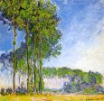 Poplars, View from the Marsh by Claude Oscar Monet - Hand-Painted Oil Painting on Canvas on Sale