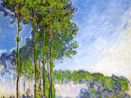 Poplars, View from the Marsh by Claude Oscar Monet - Hand-Painted Oil Painting on Canvas on Sale