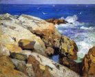 A Maine Coast by Edward Potthast - Hand-Painted Oil Painting on Canvas For Sale