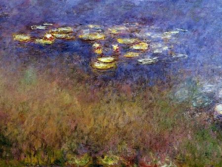 Agapanthus (center panel) by Claude Oscar Monet - Hand-Painted Oil Painting on Canvas Online Sale