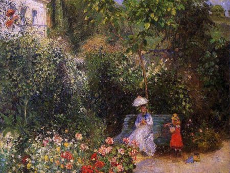 A Garden at Pontoise by Camille Pissarro - Hand-Painted Oil Painting on Canvas Fashion