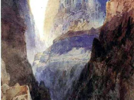 Zion Canyon by Thomas Moran - Hand-Painted Oil Painting on Canvas Online now