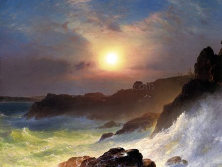 A Coast Scene, Mount Desert by Frederic Edwin Church - Hand-Painted Oil Painting on Canvas Fashion