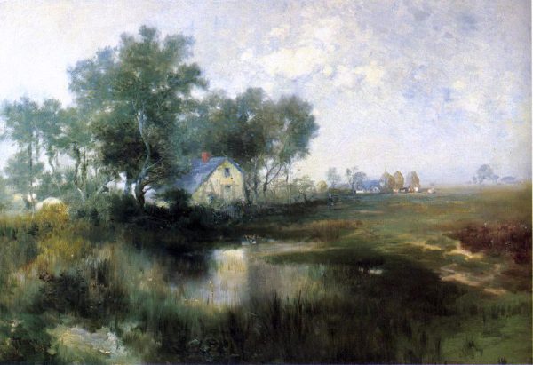 Misty Morning, Appaquogue by Thomas Moran - Hand-Painted Oil Painting on Canvas Supply