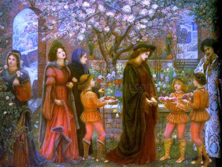 The Enchanted Garden of Messer Ansaldo by Maria Spartali Stillman - Hand-Painted Oil Painting on Canvas Sale