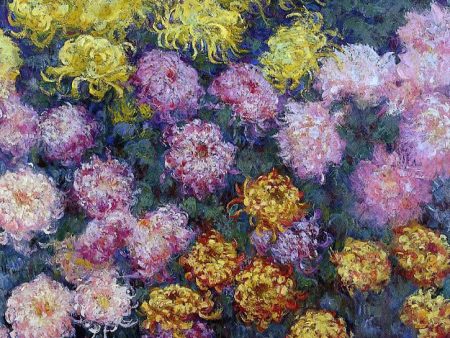 Bed of Chrysanthemums by Claude Oscar Monet - Hand-Painted Oil Painting on Canvas Hot on Sale