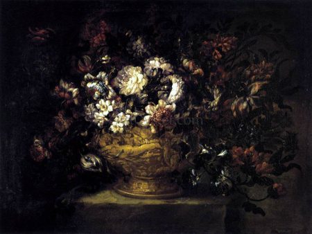 Vase of Flowers by Gabriel De La Corte - Hand-Painted Oil Painting on Canvas Hot on Sale