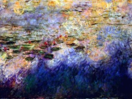 Reflections of Clouds on the Water-Lily Pond (tryptich, center panel) by Claude Oscar Monet - Hand-Painted Oil Painting on Canvas Sale