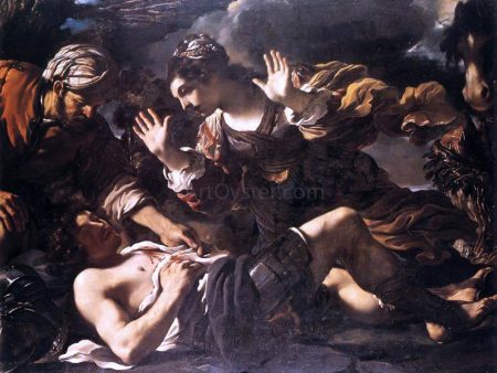 Ermina Finds the Wounded Tancred by Guercino - Hand-Painted Oil Painting on Canvas Discount