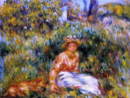 Young Woman in a Garden by Pierre Auguste Renoir - Hand-Painted Oil Painting on Canvas Online