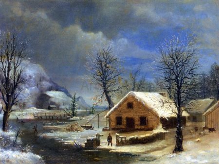 Winter by Robert Scott Duncanson - Hand-Painted Oil Painting on Canvas Cheap