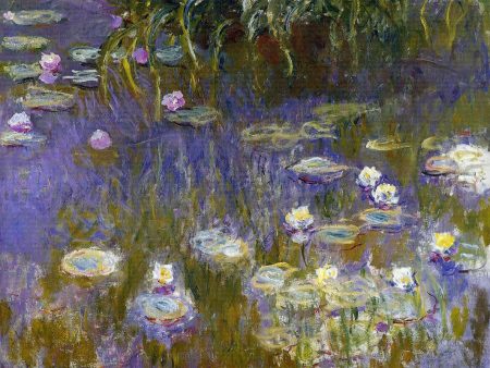 Yellow and Lilac Water-Lilies by Claude Oscar Monet - Hand-Painted Oil Painting on Canvas For Sale