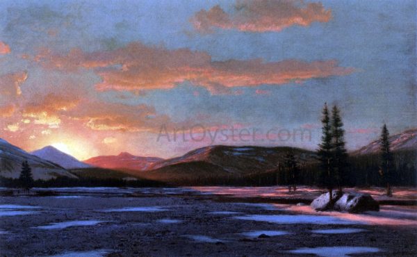 Winter Sunset by William Bradford - Hand-Painted Oil Painting on Canvas For Sale