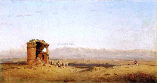 Torre dei Schiavi - Roman Campagna by Sanford Robinson Gifford - Hand-Painted Oil Painting on Canvas Online