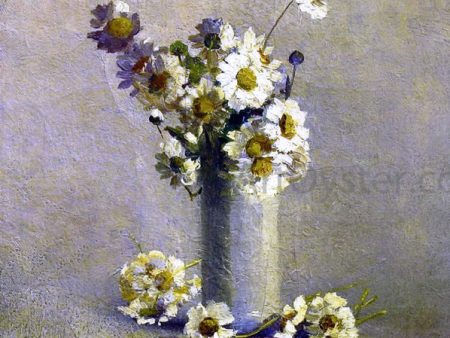 Daises by Charles Ethan Porter - Hand-Painted Oil Painting on Canvas on Sale