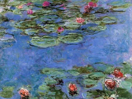 Red Water-Lilies by Claude Oscar Monet - Hand-Painted Oil Painting on Canvas For Cheap