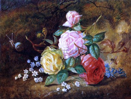 American Roses by Lilly Martin Spencer - Hand-Painted Oil Painting on Canvas For Discount