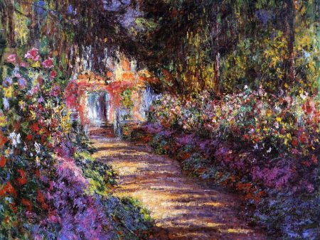 A Flowered Garden by Claude Oscar Monet - Hand-Painted Oil Painting on Canvas Hot on Sale