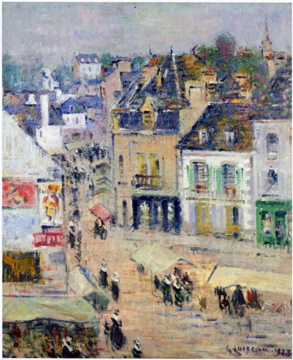 Pont Aven - Gray Weather by Gustave Loiseau - Hand-Painted Oil Painting on Canvas Online