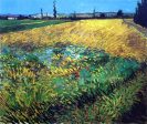 Wheat Field with the Alpilles Foothills in the Background by Vincent Van Gogh - Hand-Painted Oil Painting on Canvas For Sale