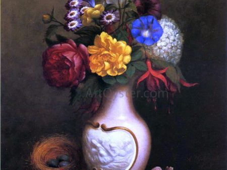 Floral Arrangement with Birds Nest by Arnoud Wydeveld - Hand-Painted Oil Painting on Canvas Discount