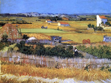 A Harvest Landscape with Blue Cart by Vincent Van Gogh - Hand-Painted Oil Painting on Canvas Hot on Sale