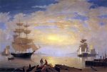 A Gloucester Harbor at Sunrise Scene by Fitz Hugh Lane - Hand-Painted Oil Painting on Canvas Cheap