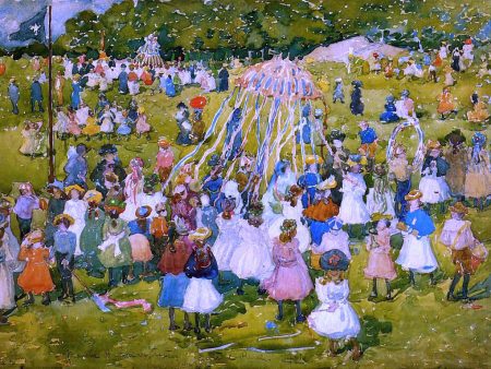 A May Day, Central Park by Maurice Prendergast - Hand-Painted Oil Painting on Canvas Online now